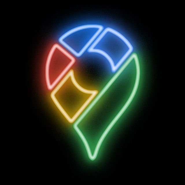 a neon sign in the shape of a heart