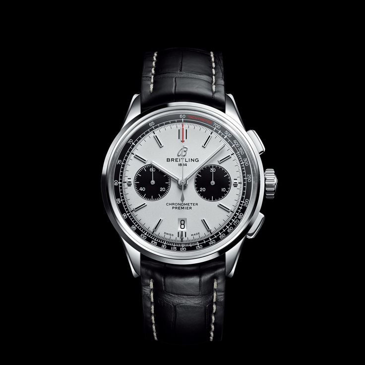 Designed by Willy Breitling in the 1940s, the Premier was the brand’s first-ever watch dedicated purely to style. Featuring elegant details and modern-retro touches, this reinterpretation of the Premier upholds its ancestor’s reputation as “a watch of impeccable taste.” On top of its rectangular chronograph pushers and bi-compax chronograph panda look, the Premier displays a variety of elegant design details such as grooves on the case-side and open sapphire caseback. The Premier B01 Chronograph Timeless Watches With Subdials, Luxury Chronograph Watch Accessories For Formal Occasions, Timeless White Gold Chronograph Watch With Tachymeter, Timeless Chronograph Watch In White Gold With Tachymeter, Luxury Chronograph Watch With Tachymeter, Luxury Formal Chronograph Watch With Tachymeter, Classic White Watches With Tachymeter, Luxury Watch Accessories With Tachymeter, Classic White Watch With Tachymeter