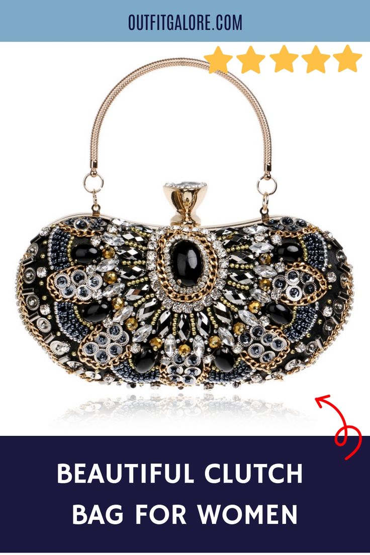 Complete your evening look with an elegant and stylish small beaded clutch purse. The intricate beading and sleek metal chain shoulder strap make it perfect for weddings, parties, or any special occasion. The classic mixed color and timeless design will never go out of style. Our clutch is the perfect size to hold all your essentials while adding a touch of sophistication to your outfit. Whether you're dressing up or down, this clutch is sure to become a staple in your wardrobe. Embellished Rectangular Clutch For Cocktail, Black Beaded Pouch Clutch, Rectangular Embellished Clutch For Cocktail, Elegant Handheld Beaded Evening Bag, Glamorous Beaded Evening Bag, Chic Beaded Handheld Clutch, Chic Beaded Evening Bag, Chic Rhinestone Evening Bag For Cocktail, Beaded Handheld Evening Bag For Party