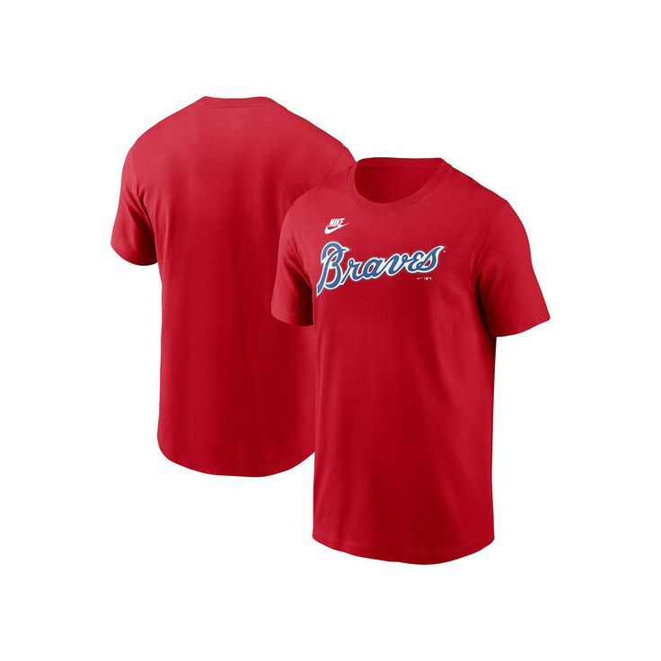 Show loyalty to the Atlanta Braves with this Cooperstown Wordmark T-shirt. Made by Nike, it features throwback Atlanta Braves graphics printed across the front. Soft cotton fabric provides a comfortable feel all game day.Show loyalty to the Atlanta Braves with this Cooperstown Wordmark T-shirt. Made by Nike, it features throwback Atlanta Braves graphics printed across the front. Soft cotton fabric provides a comfortable feel all game day.PRODUCT FEATURESImportedMaterial: 100% CottonBrand: NikeSh Nike T-shirt With Team Logo For Fan Merchandise, Nike T-shirt With Screen Print For Sports Events, Throwback Cotton T-shirt With Team Logo, Sports Fan T-shirt With Short Sleeves, Nike Fan Apparel T-shirt With Letter Print, Baseball Season Fan Apparel T-shirt, Nike Sports Fan T-shirt With Logo Print, Nike Cotton T-shirt With Team Logo, Nike T-shirt For Fan Gear With Logo Print