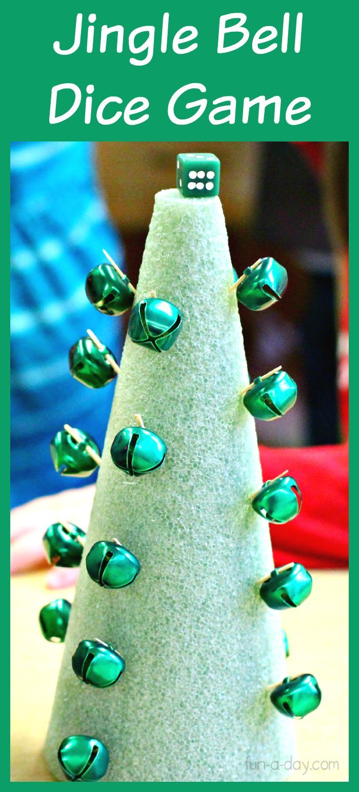 a christmas tree made out of plastic beads with the words jungle bell dice game on it