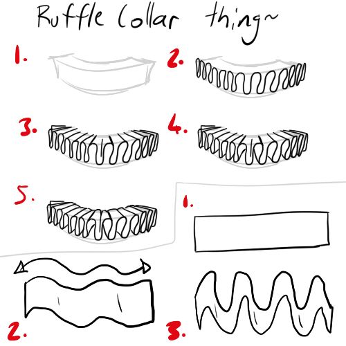 how to draw ruffle collar things