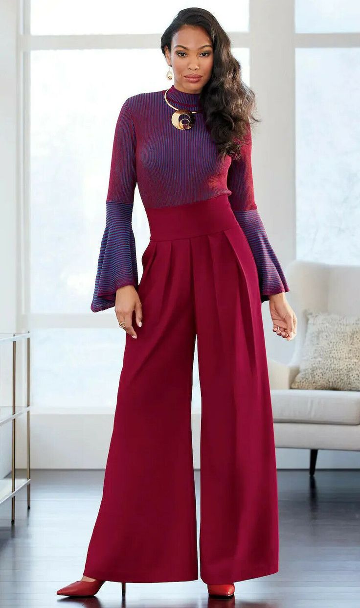 Product Details Refresh your wardrobe with this flowing, wide-leg pant. Easy, stretch crepe with high waist, side-seam pockets and irresistible color. Pull-on styling with back-smocked elastic. 30" inseam. Polyester/spandex; machine wash. Imported. Available in Wine Elegant Burgundy High-waisted Wide Leg Pants, Elegant Burgundy Wide Leg Pants, Chic Burgundy Wide Leg Trousers, Chic Burgundy Wide Leg Pants, Chic Burgundy High-waisted Wide Leg Pants, Burgundy Wide Leg Pants For Party, Burgundy High Waist Wide Leg Pants For Fall, High Waist Burgundy Wide Leg Pants For Fall, Chic Red Full Length Wide Leg Pants