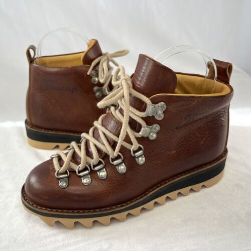 Fracap Ripple Trail Boots Cherry Brown Leather Womens size 35.5 | eBay Leather Lace-up Hiking Boots, Fall High-top Leather Shoes, High-top Leather Shoes For Fall, Fall Leather Walking Shoes With Round Toe, Leather Low-top Hiking Boots For Fall, Brown Low-top Hiking Boots For Fall, Low-top Leather Hiking Boots For Fall, Leather Lined Round Toe Hiking Boots, Fall Outdoor Leather Shoes With Leather Sole