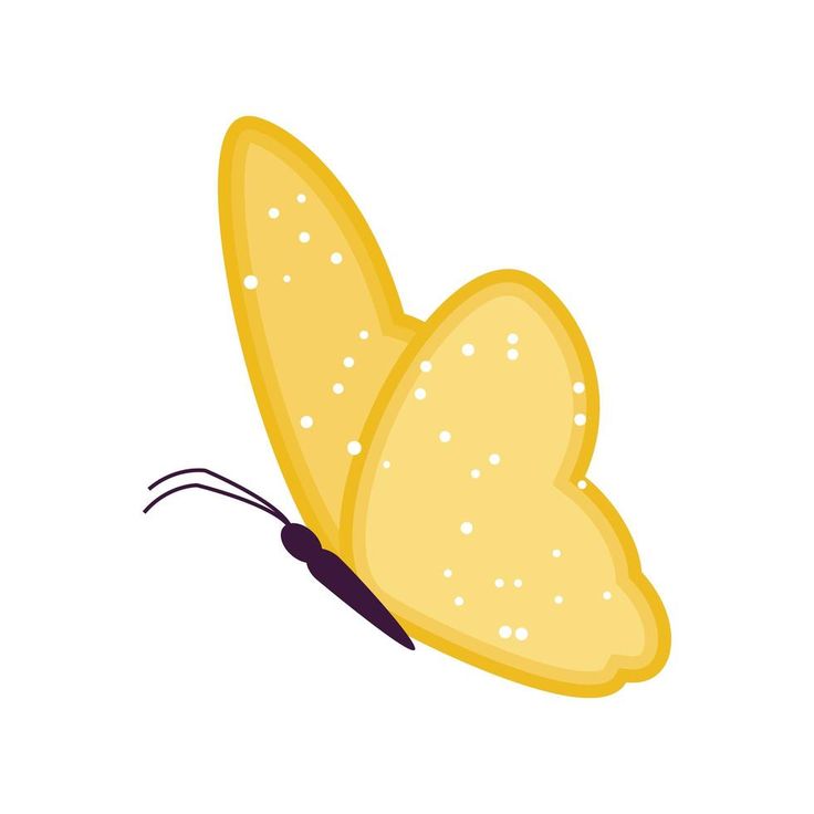 a yellow butterfly with white dots on it's wings