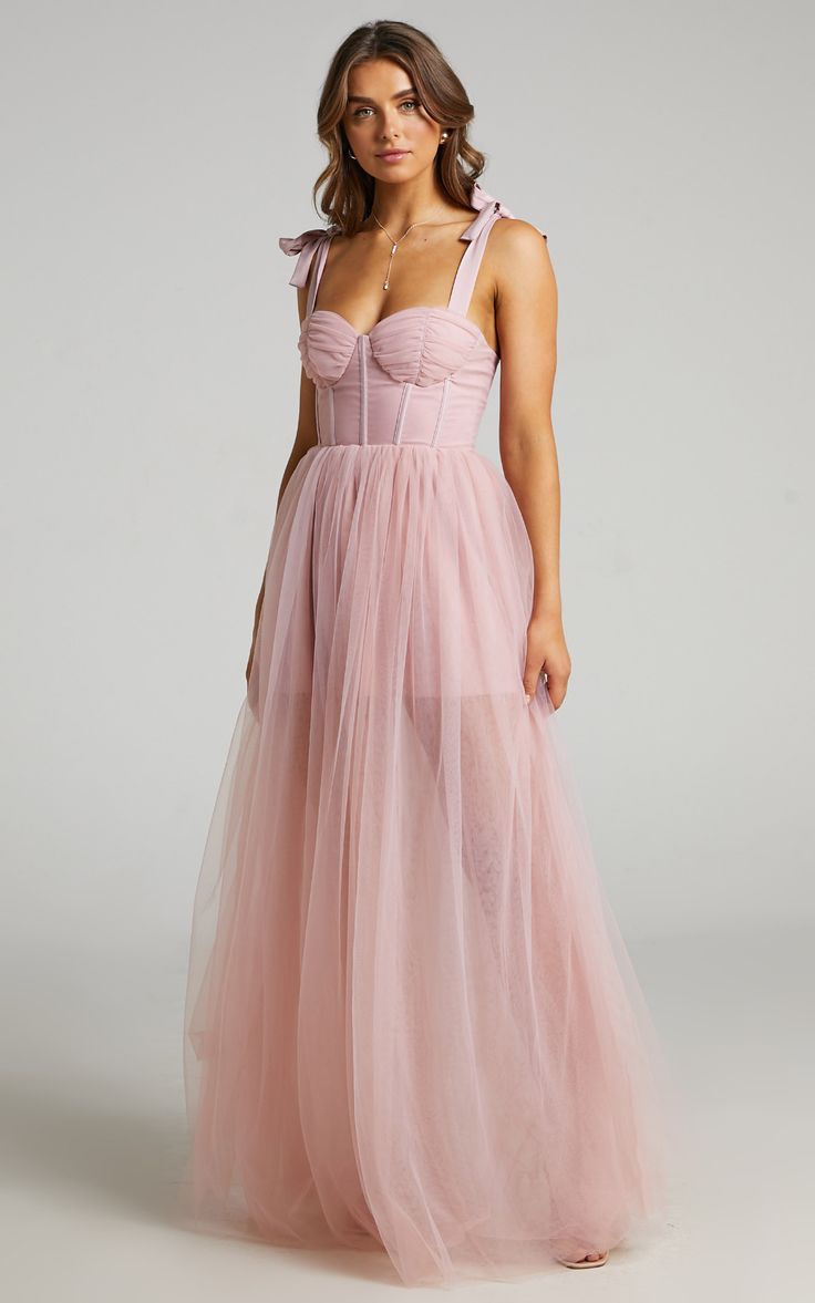 Emmary Bustier Bodice Tulle Gown in Pink | Showpo USA Photo Shoot Dress, Birthday Photo Shoot, Prom Dress Inspo, Maid Of Honour Dresses, Classy Prom Dresses, Tulle Bridesmaid Dress, Cute Prom Dresses, Blush Dresses, Tulle Gown