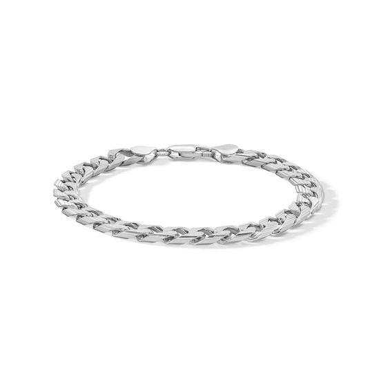 From the Made in Italy Collection, this diamond-cut curb chain bracelet is perfect for every single day. The Made in Italy Collection combines elements of fashion and femininity in a versatile assortment that exudes endless warmth, richness, and luxury. Made in responsibly sourced, nickel-free 925 sterling silver for everyday wear. Length: 8.5 in. Width: 8.6 mm Classic White Gold Charm Bracelet With Silver Chain, White Gold Cuban Link Bracelet With Solid Construction, Classic Silver Chain Charm Bracelet, Classic White Gold Cuban Link Sterling Silver Bracelet, Classic Chain Tennis Bracelet, Classic Link Chain Diamond Bracelet, White Gold Cuban Link Bracelet With Solid Links, Classic Link Chain Tennis Bracelet, White Gold Cuban Link Bracelet