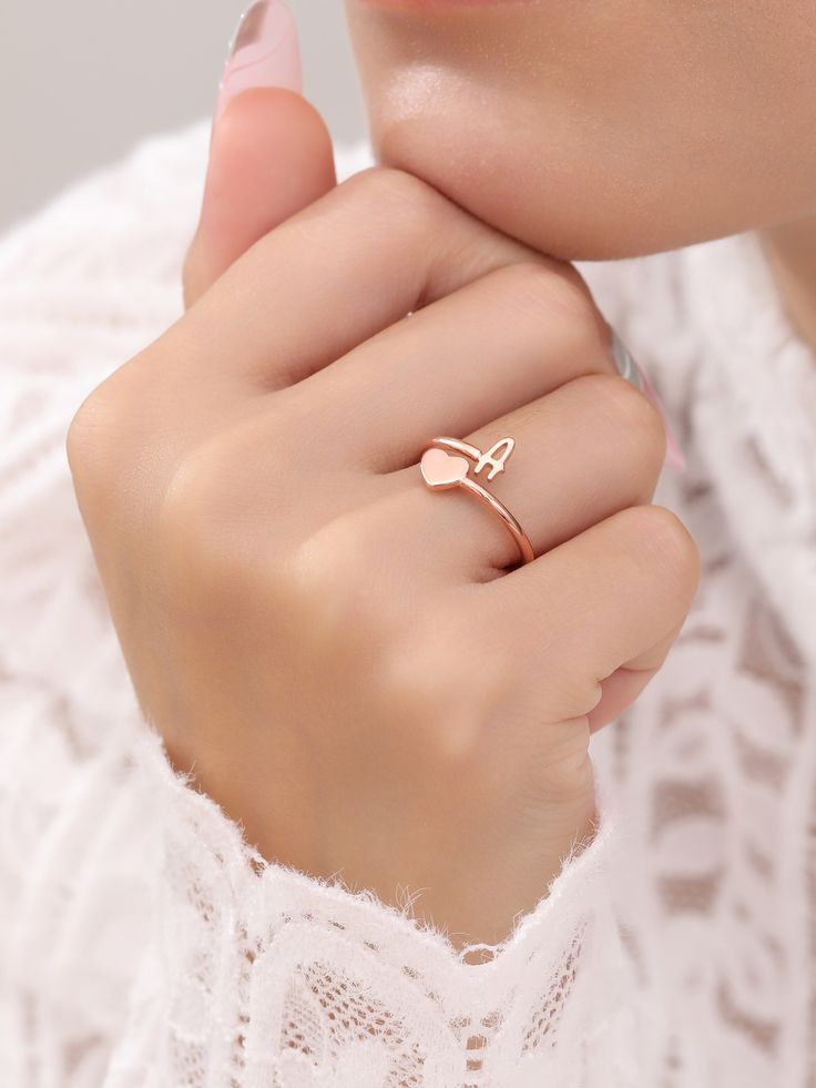 This ring is certain to be enjoyed. Created for special occasion, showcases a letter of your choice, show your love for the important people in your life with this charming Initial Heart ring. Material : 925 sterling silver Finish : 18k Gold - Rose Gold - Sterling silver Important People In Your Life, Initial Ring, Important People, Custom Initials, Elegant Ring, Keep Jewelry, Ring Collections, A Letter, Silver Rose Gold