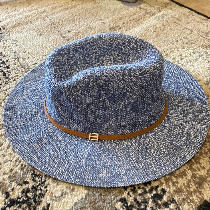 Nice Blue Fedora Blue Brimmed Sun Hat For Day Out, Blue Wide-brim Hat For Day Out, Blue Wide Brim Hat For Day Out, Blue Summer Sun Hat For Day Out, Blue Brimmed Hat For Day Out, Blue Summer Hats For Day Out, Blue Summer Hat For Day Out, Casual Blue Sun Hat For Day Out, Chic Blue Beach Hat