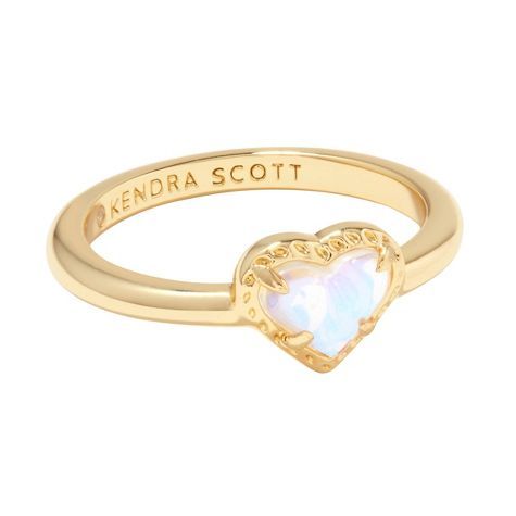 Kendra Scott Anna 14k Gold Over Brass Band Ring - Rose Quartz 7 : Target Kendra Scott Ring, Dress Reference, Preppy Jewelry, Lara Jean, Heart Stone, Brass Band, Jewelry Accessories Ideas, Girly Accessories, Jewelry Essentials