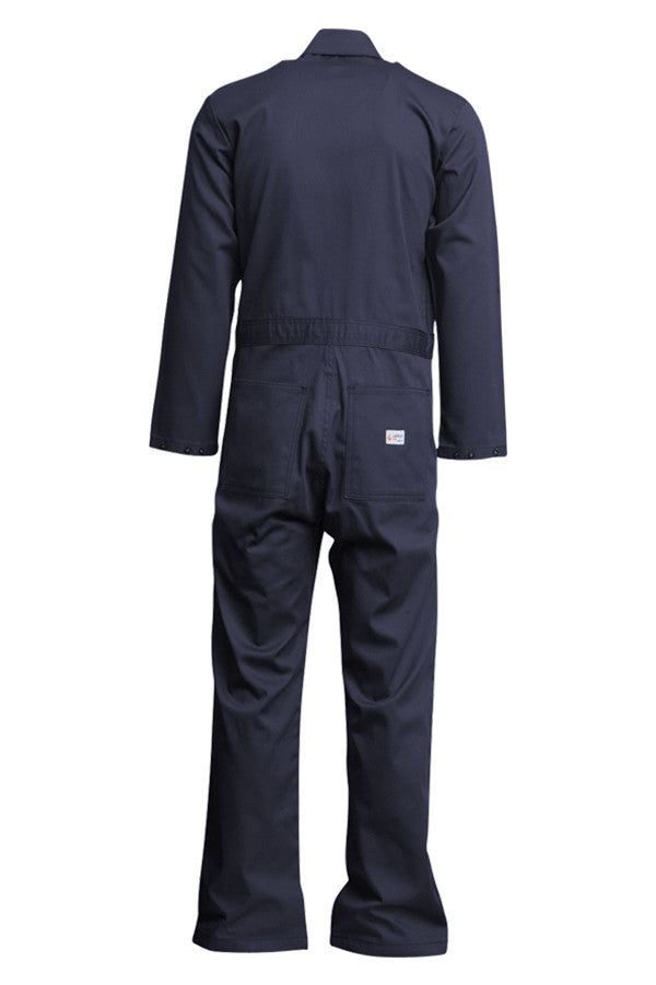 CVEFR7NY Description LAPCO FR™ economy coveralls in 100% cotton fabric to keep you safe and compliant. These coveralls are the best value for your uniform dollar while meeting your need for comfort and protection.• Lightweight for comfort• Two patch-style chest pockets• Two back patch pockets• Covered snaps for electric-arc protection• Brass zipper with Nomex tape• Sewn with Nomex thread Fabric 7oz. 100% Flame-Resistant Cotton Twill with a Moisture Management Finish Safety ATPV 8.7 cal/cm²HRC/CA Cotton Overalls With Side Pockets, Cotton Overalls With Pockets For Work, Solid Cotton Overalls, Cotton Long Sleeve Jumpsuits For Work, Cotton Overall-style Jumpsuit For Work, Cotton Overall Jumpsuit For Workwear, Solid Cotton Overalls For Workwear, Cotton Overalls For Workwear, Utility Cotton Overalls For Workwear