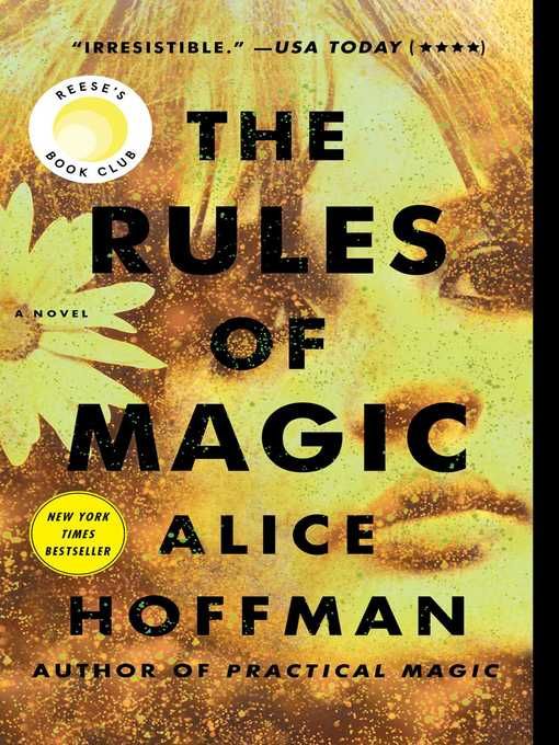 the book cover for the rules of magic by alice hofman, which features an image of a woman's face