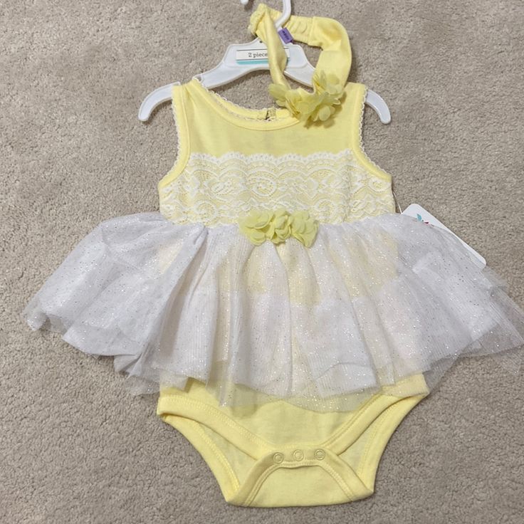 Brand New, Never Worn Baby Girl Bodysuit W/ Adorable, Sparkly Tutu! Yellow Cotton Bodysuit For Playtime, Playful Fitted Yellow Onesie, Cute Yellow Cotton Bodysuit, Cute Yellow Bodysuit For Playwear, Cute Yellow Onesie For Playwear, Cute Fitted Yellow Onesie, Yellow Onesie For Summer Playwear, Yellow Fitted Onesie For Playwear, Yellow Fitted Bodysuit For Playtime