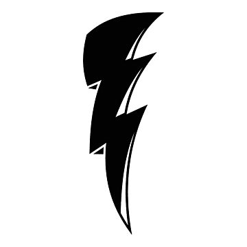 a black and white lightning bolt symbol on a white background stock photo getty images