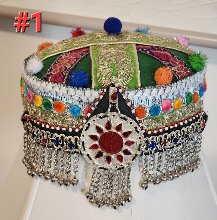 Traditional embroided handmade cap with Afghan Headpiece Mathapati for women. Free shipping throughout U.S.  Elegant design not available in market. Every color/design is unique. Afghan Headpiece, Jewelry Headpiece, Afghan Jewelry, Headpiece Jewelry, Beautiful Hats, Skull Cap Beanie, Skull Cap, Headpiece, Elegant Design