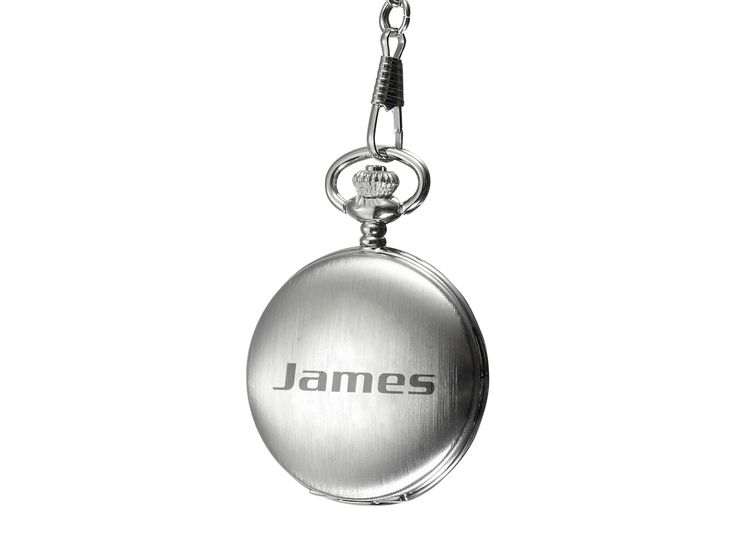 "Get Free laser engraving on this item. (Max 3 lines of 10 characters- One line on front, Two lines on back) Black numerals and hands on a white dial make it incredibly easy to read this Visol pocket watch. Customize this product to be the perfect gift for someone special in your life. * Dimensions: 1.9\" radius x 0.6\" depth, Weight: 0.15 lbs * 12-inch Matching Chain with Clip is included. * Choose from Chrome or Gunmetal finish * White Roman Dial, Japan Movement * A Perfect Gift for Groomsmen, Classic Engraved Silver Watch Accessories, Classic Engraved Watch Accessories With Round Dial, Engraved Stainless Steel Silver Watch Accessories, Classic Silver Engraved Watch, Engraved Silver Stainless Steel Watch, Timeless Engraved Stainless Steel Watch, Engraved Silver Stainless Steel Watch Accessories, Classic Engraved Silver Watch, Stainless Steel Engraved Watch With Round Dial