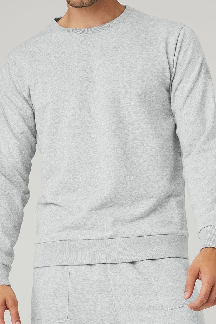 The Qualifier Crewneck embodies everything we love about a classic crew neck sweater, with the added quality of soft French terry that’s perfect for transitional weather. This relaxed pullover features forward, street-ready ribbed cuffs and a subtle but cool seam at back. Comfy French terry Great transitional fabric for all seasons Designed & uniquely fit for every size Wear-tested by our in-house team for the perfect fit Alo Yoga Sweater For Fall Loungewear, Alo Yoga Fall Sweater For Loungewear, Alo Yoga Long Sleeve Loungewear Sweater, Alo Yoga Tops With Ribbed Cuffs For Loungewear, Alo Yoga Sweater For Winter Loungewear, Alo Yoga Long Sleeve Tops With Ribbed Cuffs, Alo Yoga Winter Loungewear Sweater, Alo Yoga Long Sleeve Athleisure Sweats, Alo Yoga Cotton Tops For Fall