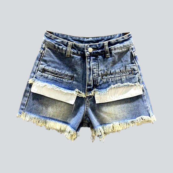 Bring the best of summer vogue into your wardrobe with our 2023 Summer Collection's signature stacked exposed pocket denim shorts! Showcasing a unique patchwork pattern. high-waist silhouette. and zipper & button closure. these shorts are designed to be both stylish and comfortable.Why These Shorts Are Your Summer EssentialAchieve timeless sophistication with a hint of today's spirited fashion pulse. Ideal for any occasion. these shorts are the perfect balance of classic and modern. Whether you' Trendy Summer Shorts With Pockets, High Waist Jean Shorts For Streetwear, Spring High Waist Denim Cargo Shorts, High Rise Denim Cargo Shorts, High Rise Patchwork Jeans For Summer, High-rise Jean Shorts With Pockets For Streetwear, High Rise Jean Shorts For Streetwear With Pockets, High Rise Denim Cargo Shorts With Pockets, Summer Jeans Shorts With Pockets