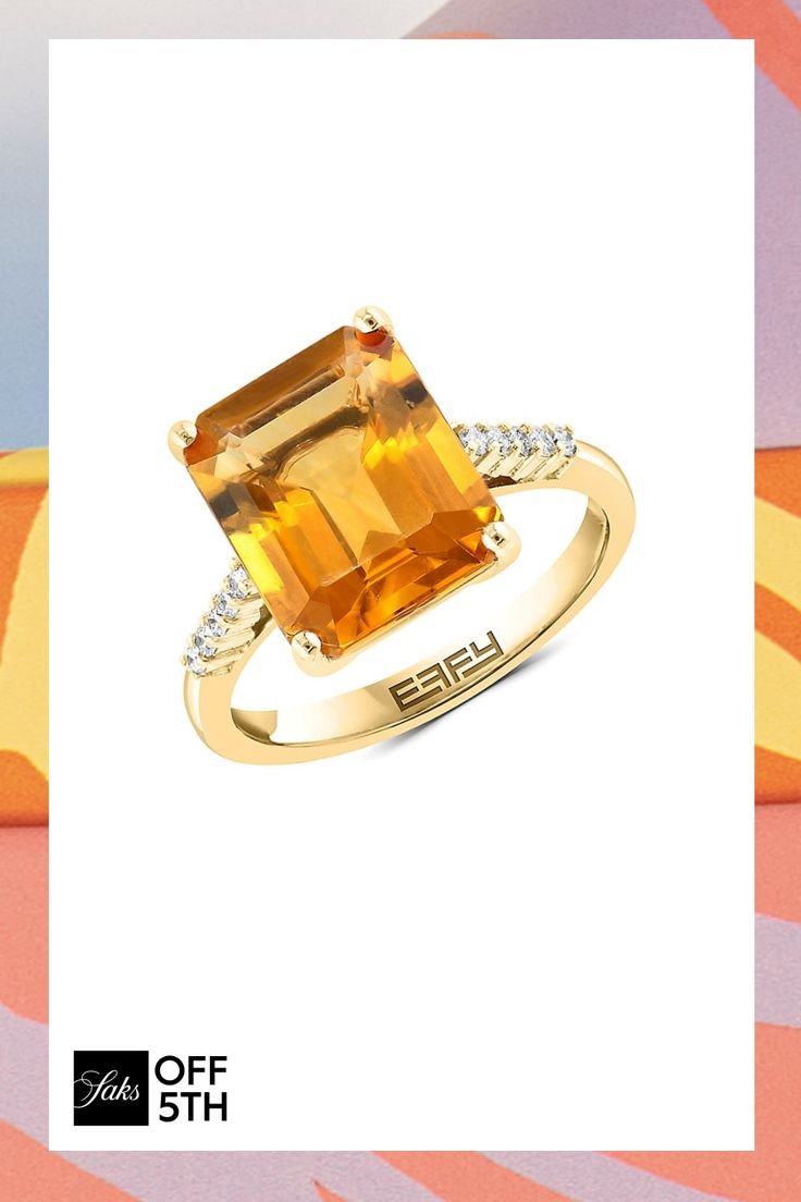 Citrine, 5.35 Tcw Diamond, 0.12 Tcw 14k Yellow Gold Made In Usa Size Width, About 0.43" Click Here For A Guide To Jewelry & Watches. Center Core - Jewelry Trunk > Saks Off 5th. Effy Eny. Size: 7. Citrine Engagement Ring, Citrine Ring Engagement, Royal Jewelry, Citrine, Diamond Ring, Jewelry Watches, Engagement Ring, Jewelry Rings, On Sale