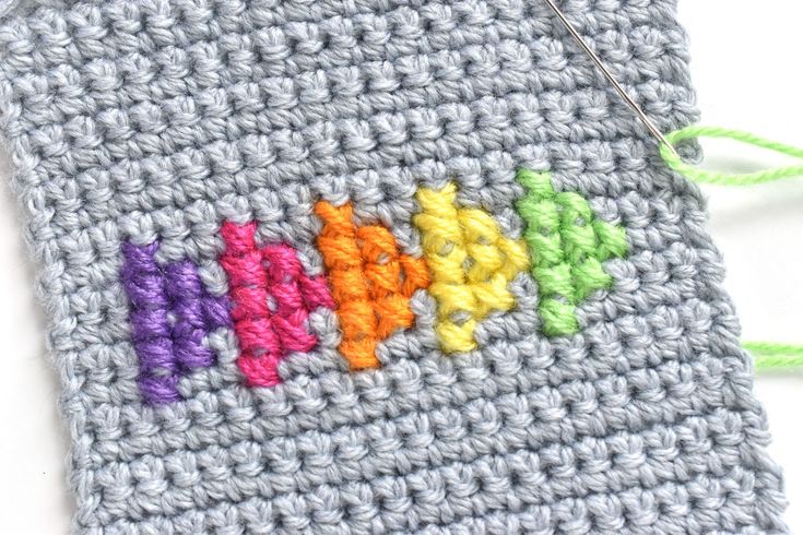 a crochet project with the word fish on it