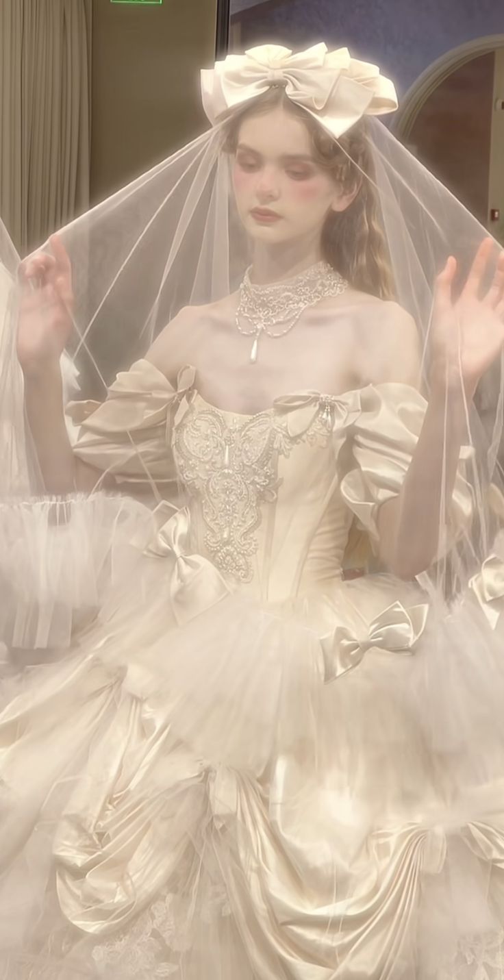 Wedding Dresses Aesthetic, Princesscore Aesthetic, Dramatic Dresses, Coquette Vintage, Princess Core, Cute Wedding Dress, Dress Cottagecore, Vintage Princess, Anime Dress