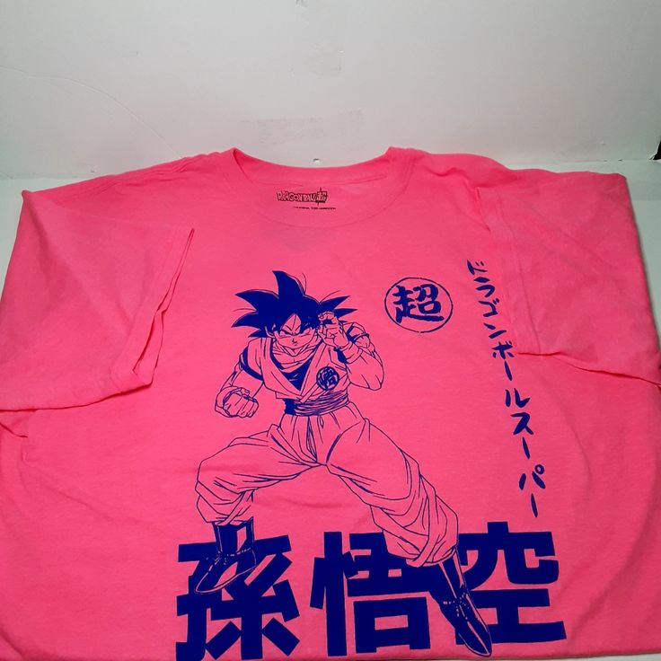 Dragon Ball Z Shirt, Brand New With Tags Trendy Pink T-shirt With Character Print, Pink T-shirt With Character Print For Summer, Pink Long Sleeve T-shirt With Graphic Print, Pink Relaxed Fit Top For Streetwear, Pink Screen Print Tops For Streetwear, Pink Character Print Summer Top, Pink Long Sleeve T-shirt With Character Print, Pink Character Print Tops For Summer, Pink Short Sleeve Tops With Character Print