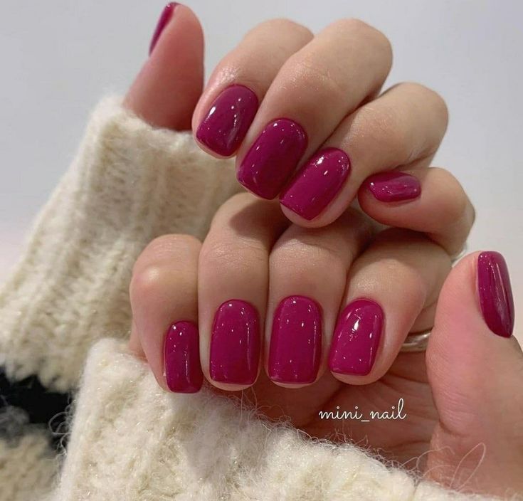 Magenta Nails, Dark Pink Nails, Spring Nail Ideas, Milky Nails, Short Gel Nails, Pink Nail, Cat Kuku, Spring Nail, Dipped Nails