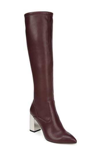 Streamlined, contemporary style defines a knee-high boot fashioned with a pointy toe and lofty block heel. 1 1/4" heel 15 1/2" shaft; 15 1/2" regular calf circumference 15 1/2" shaft; 16 1/2" wide calf circumference Back zip closure Synthetic upper and lining/rubber sole Imported Women's Shoes Formal Fall Knee-high Boots, Formal Knee-high Boots For Fall, Tall Heeled Boots For Fall Formal Events, Tall Heeled Boots For Formal Fall Occasions, Fitted Knee-high Boots With Sculpted Heel For Fall, Fitted Tall Knee-high Boots With Reinforced Heel, Tall Formal Knee-high Boots For Fall, Fall Formal Platform Boots With Sculpted Heel, Tall Knee-high Boots For Fall Formal Events