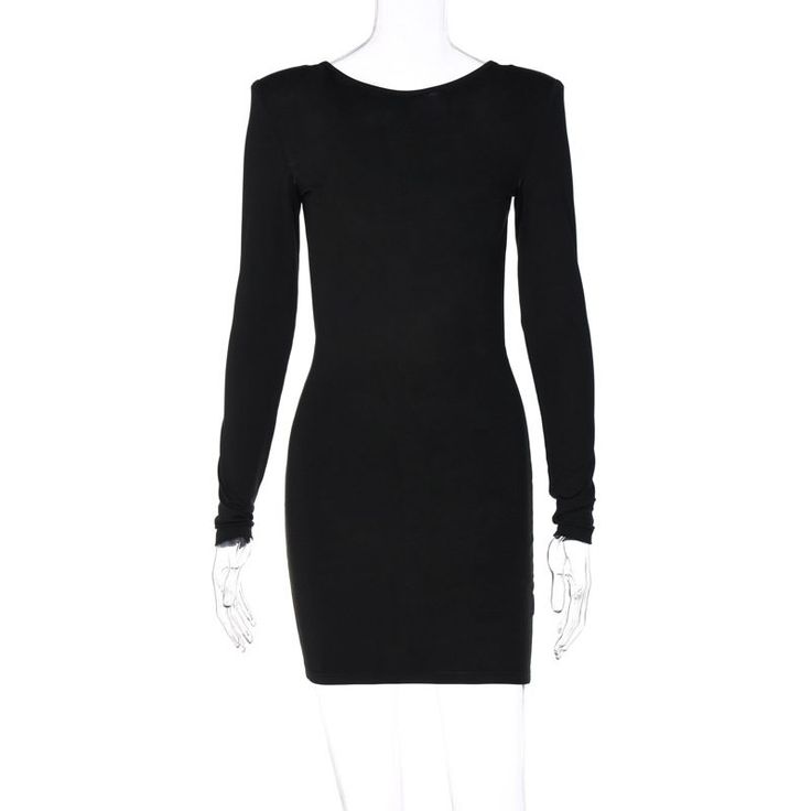 F00153205-104 Black Slim Fit Long Sleeve Bodycon Dress, Chic Bodycon Mini Dress For Going Out, Chic Mini Bodycon Dress For Going Out, Sleek Mini Bodycon Dress For Date Night, Sleek Solid Color Mini Dress, Chic Long Sleeve Slim Fit Bodycon Dress, Chic Slim Fit Long Sleeve Bodycon Dress, Casual Slim Fit Mini Dress For Date Night, Chic Slim Fit Bodycon Dress With Long Sleeves