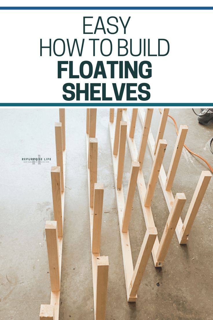 how to build floating shelvings with the text overlay