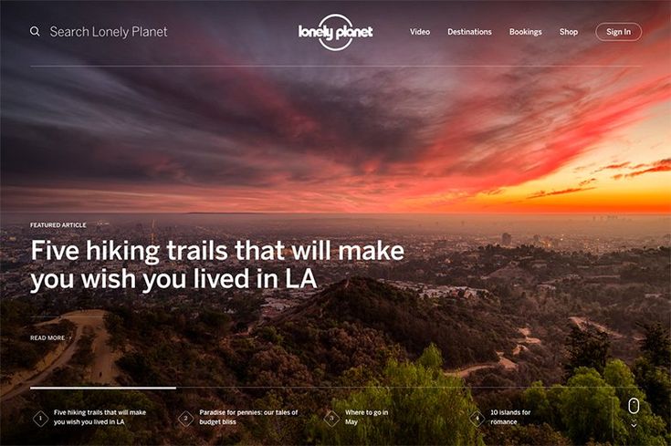 an image of a website page with the words five hiking trails that will make you wish you lived in la