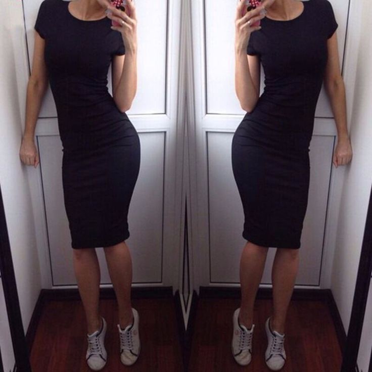 Dresses Length: Knee-LengthSleeve Length: ShortStyle: CasualMaterial: Polyester, CottonSleeve Style: RegularSilhouette: SheathNeckline: O-Neck Black Non-stretch Casual Bodycon Dress, Casual Stretch Knee-length Bodycon Dress, Casual Knee-length Midi Dress For Going Out, Casual Bodycon Dress For Going Out, Casual Knee-length Bodycon Dress For Date Night, Casual Fitted Midi Dress For Going Out, Casual Knee-length Bodycon Dress For Night Out, Fitted Casual Midi Dress For Going Out, Casual Bodycon Workwear Dress