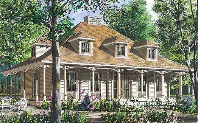 this is an artist's rendering of a house in the woods with porches