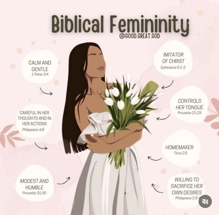 a woman holding a bouquet of flowers in her hands with the words biblical feminineity above it