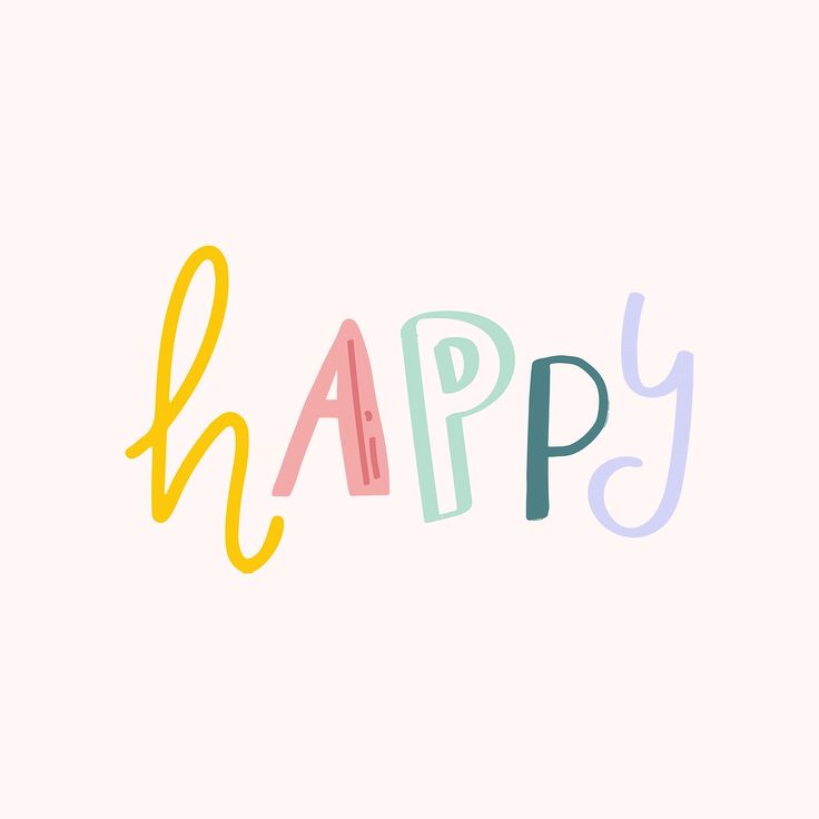 the word happy written in multicolored letters