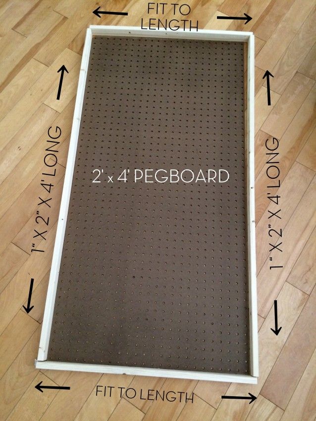 the floor mat has two pegboards on it and measurements for each piece to be placed in