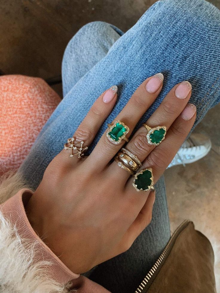 18k Queen Emerald Cut Emerald Ring with Full Pavé Diamond Halo - Logan Hollowell Emerald Cut Emerald Ring, Logan Hollowell, Queen Rings, Columbian Emeralds, Colombian Emeralds, Inspo Board, 18k Gold Ring, Solid Gold Jewelry, Moonstone Ring