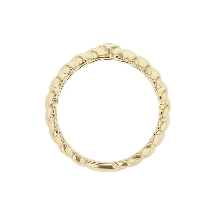 Make a statement with our Orleans Twisted Bezel Diamond Ring. Crafted from 14 karat yellow gold, this elegant ring features a single bezel set diamond of 1/15 carat, adding a touch of luxury to any outfit. Its twisted high polish design adds a unique touch to this must-have accessory. Shine bright with this playful and trendy piece! Diamond Ring With Fluted Bezel, Diamond Ring With Fluted Bezel And Round Cut, Elegant Diamond Ring With Fluted Bezel For Anniversary, Gold Sapphire Ring With Smooth Bezel, Timeless Diamond Ring With Fluted Bezel, Elegant Emerald Ring With Bezel Setting, Heirloom Yellow Gold Ring With Bezel Setting, Elegant Birthstone Ring With Smooth Bezel For Wedding, Heirloom Yellow Gold Rings With Bezel Setting