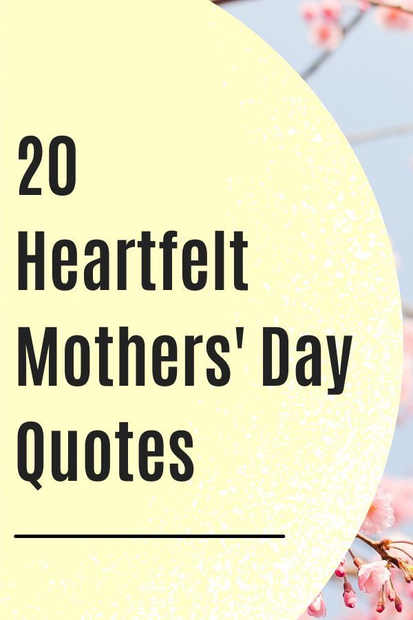 the words 20 heartfelt mothers'day quotes are in front of pink flowers and blue sky