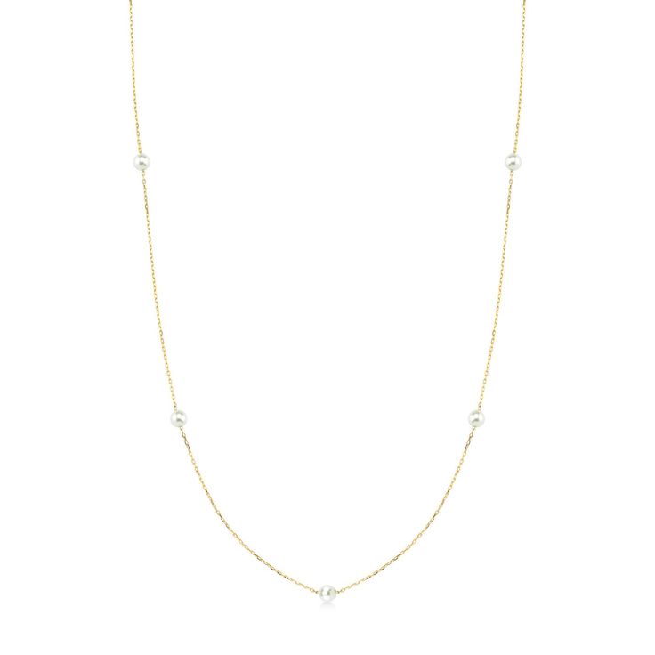 "A timeless pearls paired with a modern gold chain will be an elegant update for your classical outfits. You will always look noble and shiny with this timeless 14k solid gold station pearl necklace. STATION*PEARL*NECKLACE ‣ 2 Years Warranty ‣ Free Express International Shipping ‣ Free returns within 30 days from the order date Features * Made to Order. * Material: Solid Gold (real solid gold, no gold-filled or no gold plated material) * Gold KT: 14K * Gemstone: Majorica Pearl * Number of Pearls Elegant Pearl Pendant Chain Necklace, Elegant White Gold Chain Necklace For Everyday Luxury, Elegant Single Strand Chain Necklace For Formal Occasions, Elegant White Gold Chain Necklace, Elegant Everyday White Gold Chain Necklace, Elegant Everyday Luxury White Gold Chain Necklace, Elegant Pearl Drop Chain Necklace For Formal Occasions, Classic Chain Necklace With Pearl Charm For Formal Occasions, Formal Pearl White Chain Necklace With Pearl Pendant