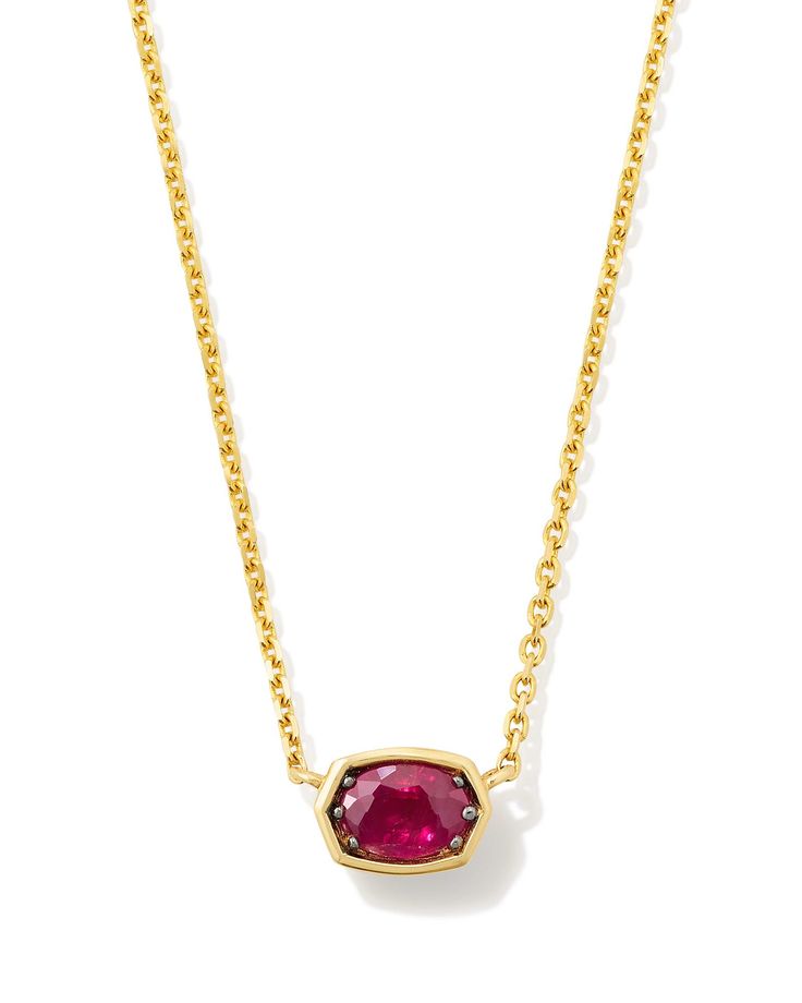 The Marisa 14k Yellow Gold Oval Solitaire Pendant Necklace in Ruby will be a favorite in your jewelry collection for years to come. Inspired by our bestselling birthstone styles, we took 14k gold and genuine stones to craft a personalized pendant that’ll last a lifetime. Ruby represents July birthdays, inspiring passion, adventure, and creativity. Metal 14k Yellow Gold Material Ruby Closure Spring Ring Clasp Size 16" Chain, 2" Extender, 0.21""L X 0.28""W PendantDue to the one-of-a-kind nature of Solitaire Pendant Necklace, Personalized Pendant, Birthstone Pendant, Swiss Blue Topaz, Solitaire Pendant, Kendra Scott, Gold Material, Spring Rings, Jewelry Care