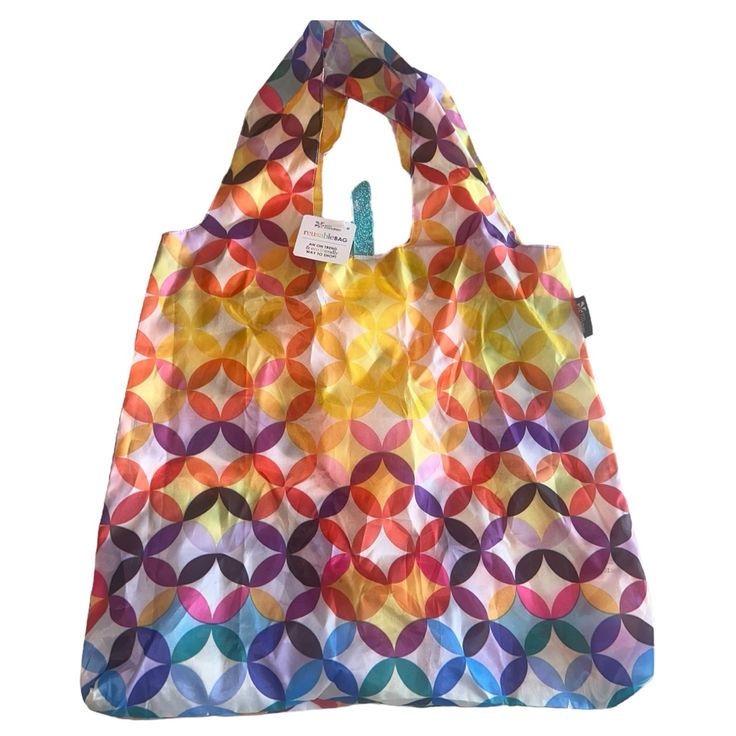 Nwt Erin Condren Multicolor Foldable Reusable Tote Bag Wmns One Size - Lightweight - Excellent Bag For Planner Addicts, All Who Love Planning Material - Polyester Style - Tote Feature - Folding Closure - Snap Everyday Multicolor Packable Bags, Summer Multicolor Packable Bags, Multicolor Recyclable Bags For Everyday Use, Casual Multicolor Recyclable Bag, Casual Multicolor Reusable Bags, Packable Multicolor Rectangular Bag, Multicolor Recyclable Travel Bag, Trendy Multicolor Reusable Bags, Multicolor Reusable Bags For Daily Use