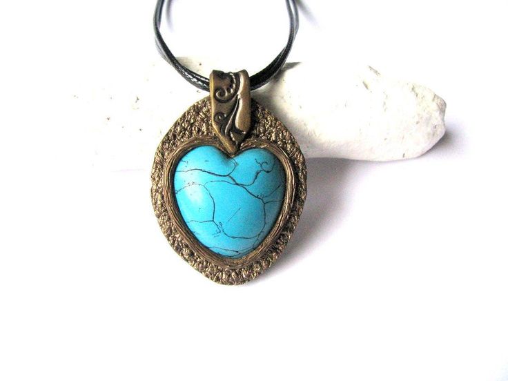 "Blue heart necklace Boho necklace Turquoise necklace Turquoise colour jewelry Gift for her Boho jewelry Bohemian Love heart Boho necklace Ready to ship .  Beautiful Turquoise colour Boho necklace I made  from polymer clay .  Turquoise \"stone\" I made  from polymer clay it is a handmade replica of Turquoise stone . Size   Pendant height 5.5 cm / 2.16 '' Pendant width  4 cm / 1.57 '' Necklace length 52 cm / 20.47 '' Shipping This handmade item is in stock & ready to ship! Shipping in 1-3 busines Turquoise Heart Charm Pendant Necklace, Turquoise Pendant Necklace With Heart Charm, Blue Bohemian Heart Pendant Jewelry, Bohemian Blue Heart Pendant Jewelry, Turquoise Heart-shaped Necklaces For Gifts, Turquoise Heart-shaped Necklace For Gift, Turquoise Heart Necklaces For Gift, Turquoise Round Pendant Jewelry Gift, Turquoise Round Pendant Jewelry As Gift