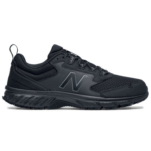 Get style, safety, and comfort all-in-one with the New Balance 510 v5. This soft-toed athletic shoe features a Shoes For Crews slip-resistant outsole, a breathable mesh upper, and ABZORB cushioning for added comfort and durability throughout the workday. Functional Slip-resistant Walking Shoes With Secure Fit, Sporty Impact Resistant Sneakers For Sports, Functional Scratch-resistant Running Shoes For Outdoor, Slip-resistant Tpr Running Shoes For Streetwear, Slip-resistant Running Shoes For Streetwear, Sporty Low-top Impact Resistant Sneakers, Dynamic Slip-resistant Walking Shoes For Training, Dynamic Low-top Impact Resistant Sneakers, Black Scratch-resistant Running Shoes For Outdoor Activities