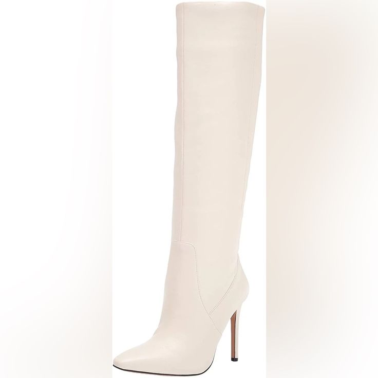 New Never Worn Vince Camuto In Warm Winter White/Cream. Knee High. Size 8.5/39 Cream Fitted Almond Toe Boots, Cream Almond Toe Fitted Boots, Elegant White Knee-high Boots, Winter White Knee-high Heels, White Knee-high Heels For Winter, Cream Pointed Toe Fitted Boots, Fitted Cream Boots With Pointed Toe, Fitted Cream Pointed Toe Boots, White Knee-high Formal Boots