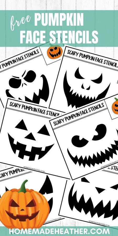 free printable pumpkin face stencils for kids to make their own halloween faces