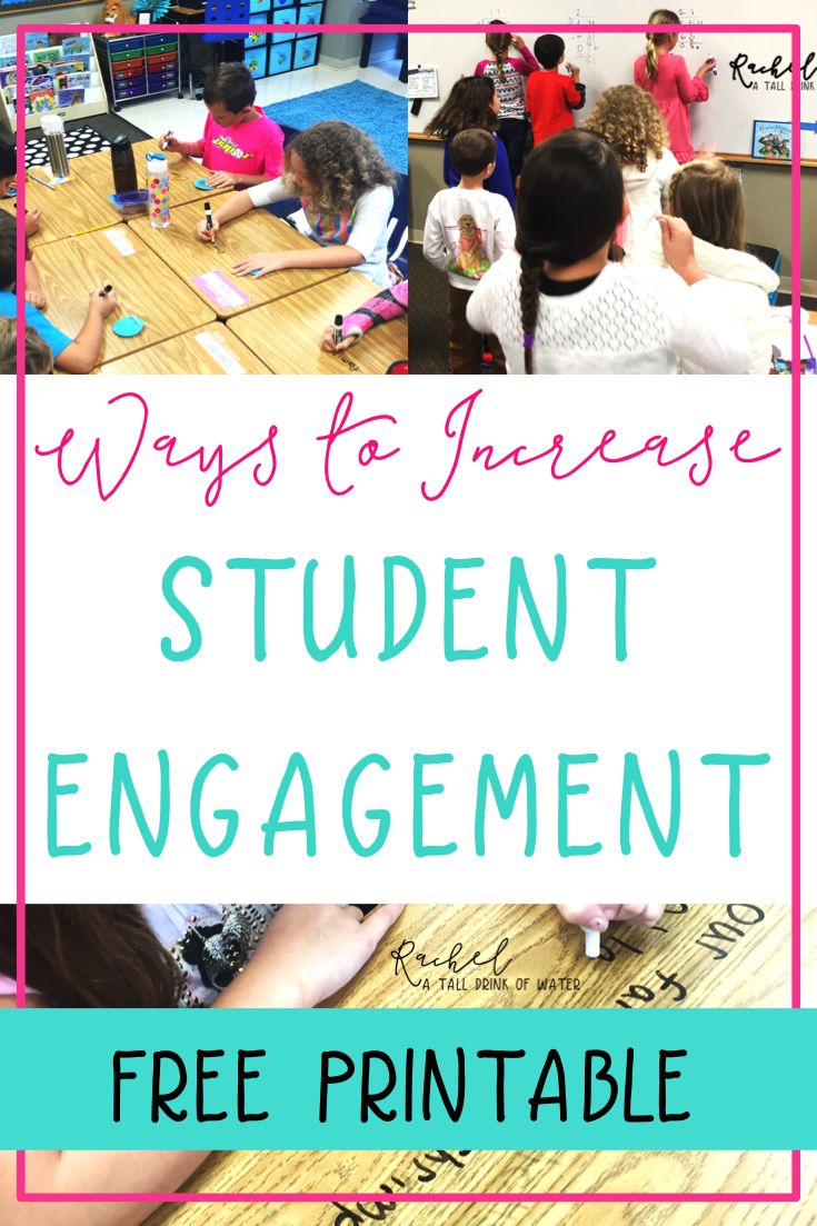 students sitting at desks with the text, ways to increase student engagement free printable