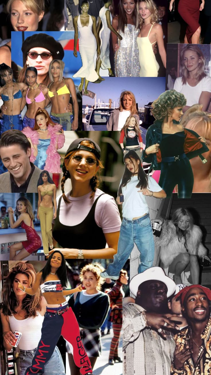 the collage shows many different images of women in various outfits and haircuts