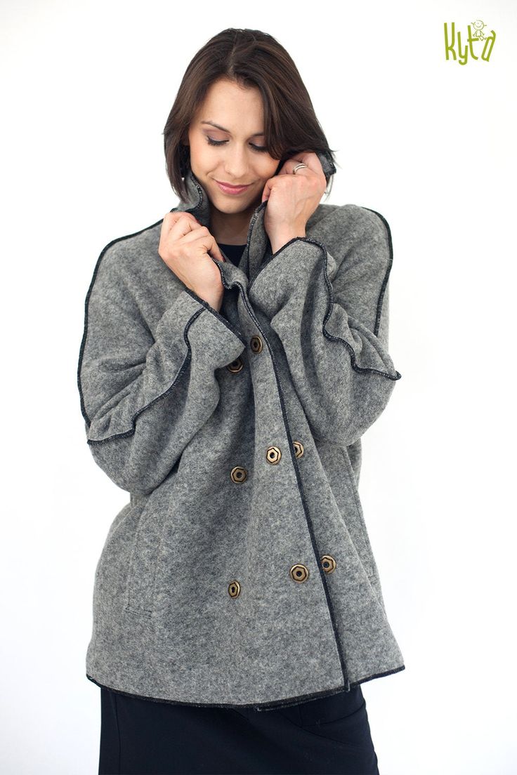 Elegant women winter / fall jacket made from soft and warm woolen fabric. Feminine, button up wool coat with wide silhouette, classical open collar and two side pockets. It is perfect outside wear solution when warmth and elegance has to be combined! Your will love the quality and design. Sewn with meticulous attention to every detail! COLOR: Grey PLEASE NOTE, colors may appear a little bit different due to your monitor settings. FABRIC: 80% wool 20% PES 100% viscose inside lining SIZES: XS, S, Gray Winter Outerwear With Button Cuffs, Gray Winter Sweater Coat With Buttons, Wool Coat With Buttons, Long Wool Coat With Buttons, Wool Coat With Buttons And Long Sleeves, Gray Wool Coat With Lapel Collar For Winter, Winter Sweater Coat With Button Closure And Lapel Collar, Winter Sweater Coat With Lapel Collar And Button Closure, Wool Outerwear With Shawl Collar For Winter