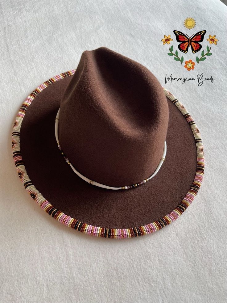 Beaded Felt Hat, Hat Loom, Beaded Hats, Beaded Hat Bands, Native Beading, Native Beading Patterns, Hat Bands, Beaded Hat, Native Beadwork